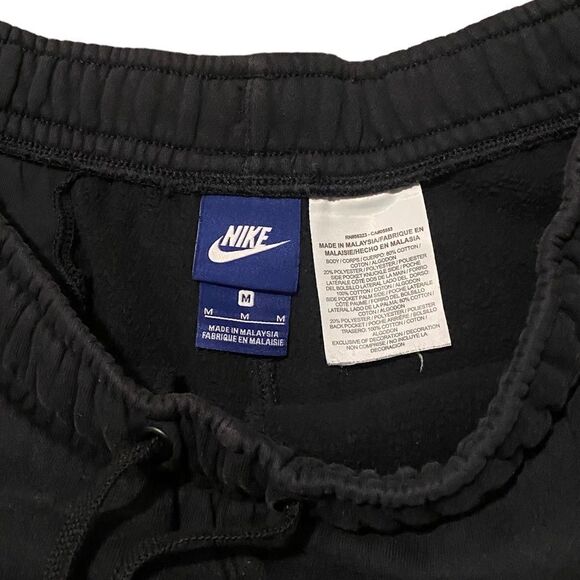Y2K Nike Rare Full Cotton Thick Black Sport Running Big Print Side Pocket Shorts - Picture 5 of 5